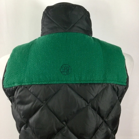 Lauren James Easton Vest Down Black Green Quilted Pockets Stand Up Collar Size M - Picture 9 of 15